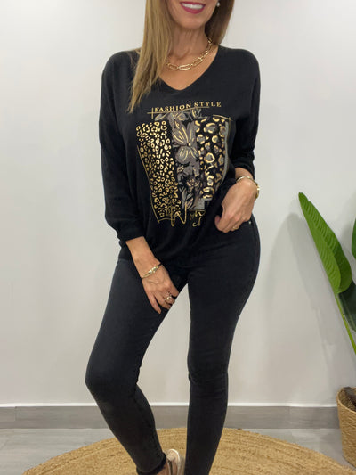 Sweater Fashion negro