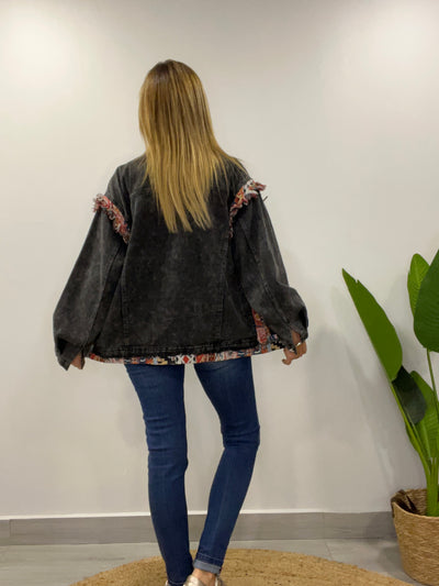Chaqueta mezclilla Malú Negra