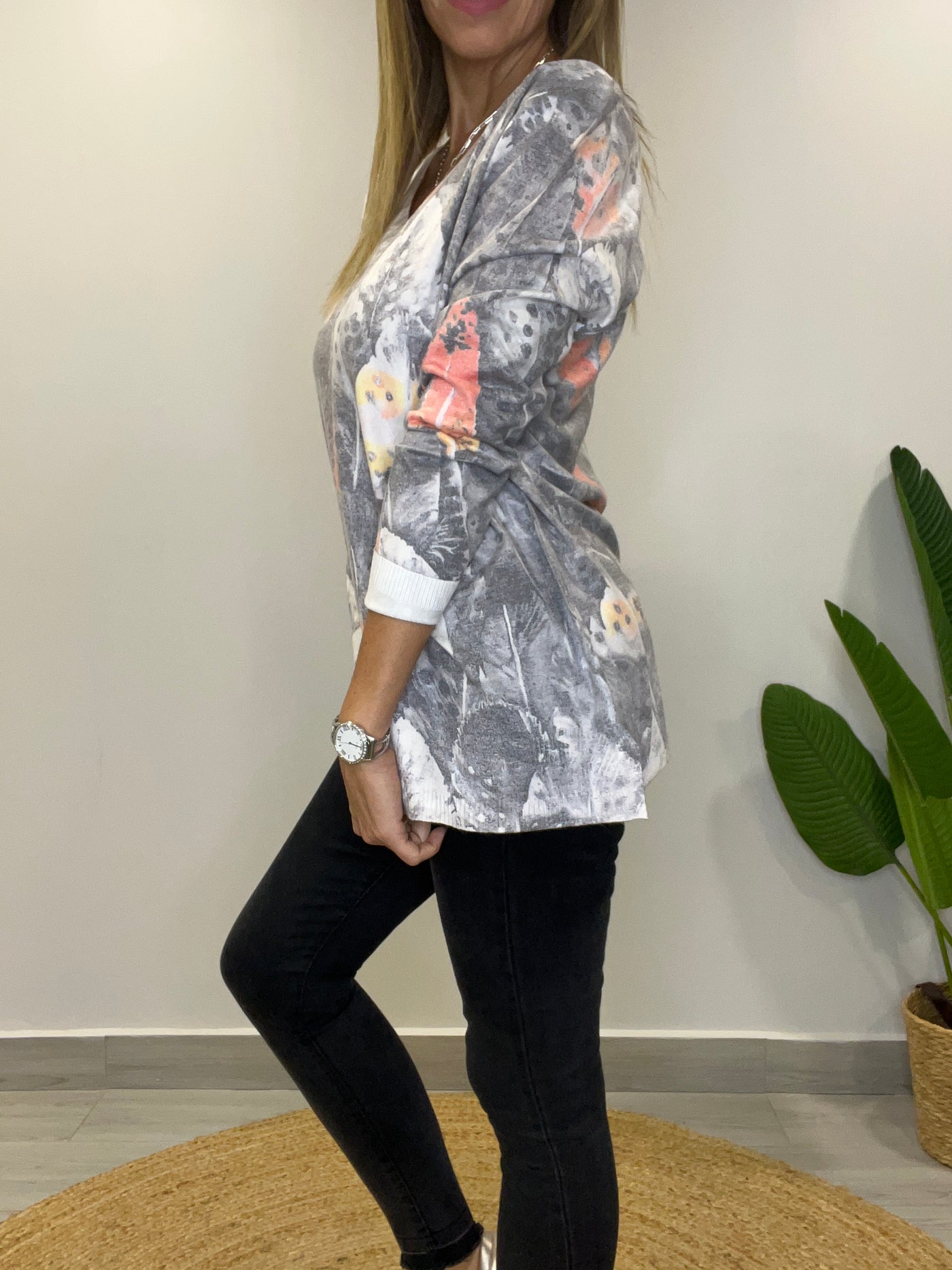 Sweater Pluma Gris