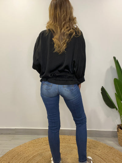 Bomber Italiano Viscoseda long negro