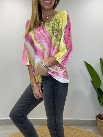 Polera Italiana Hilo Menorca fucsia
