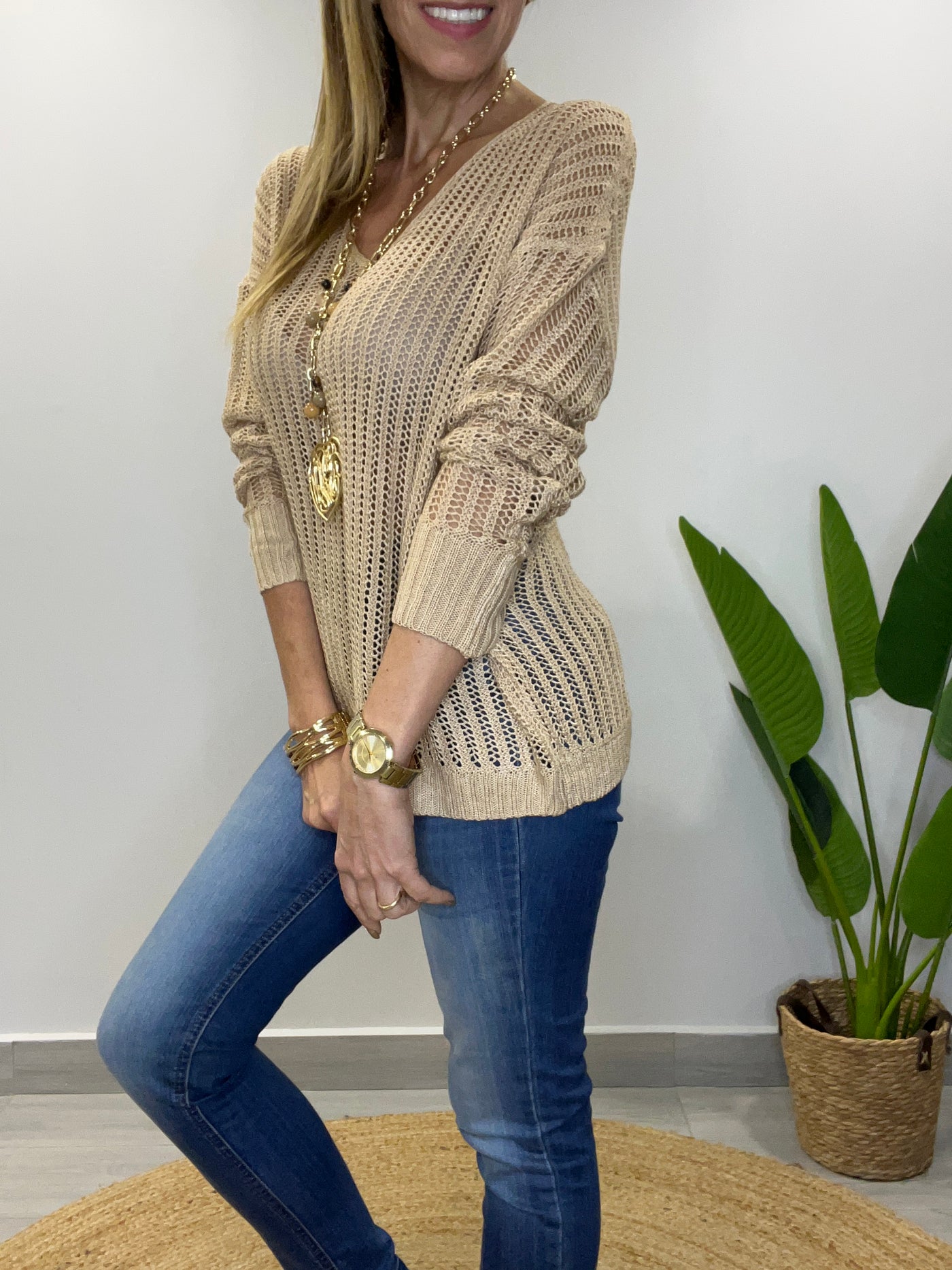Sweater Hilo Silueta Camel