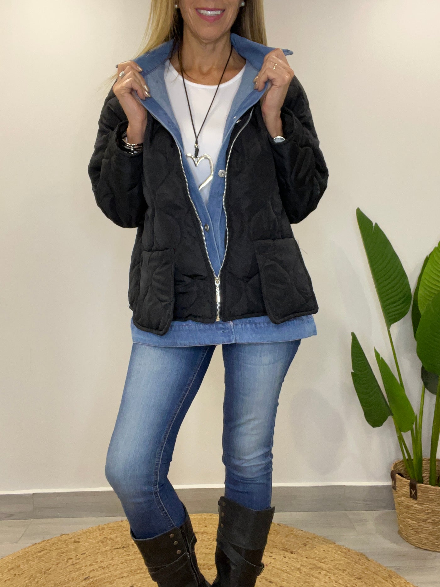 Parka con camisa mentirosa Padua negro