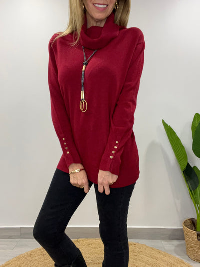 Sweater Delirio/Cuello cherry