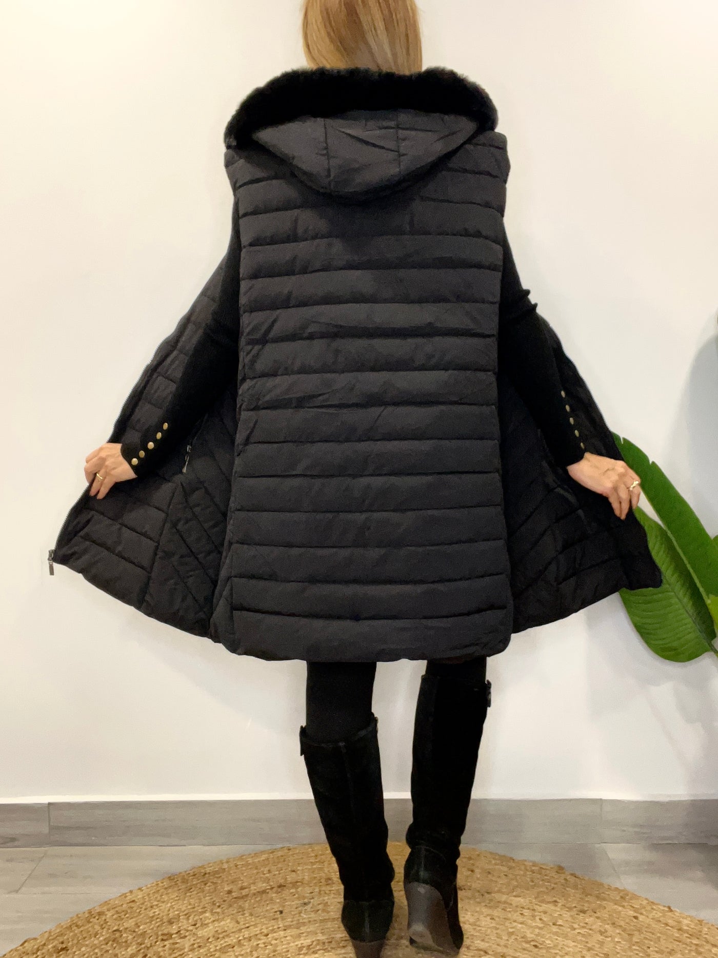 Maxi Parka Gorro desmontable Rusia Negra