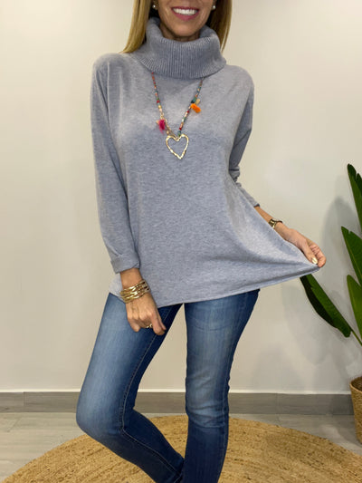 Sweater cuello Camila Gris