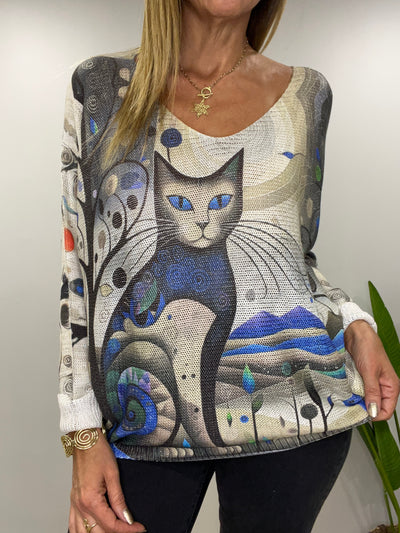Sweater Italiano Hilo minina azul
