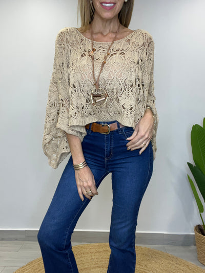 Sweater Mangas Camel