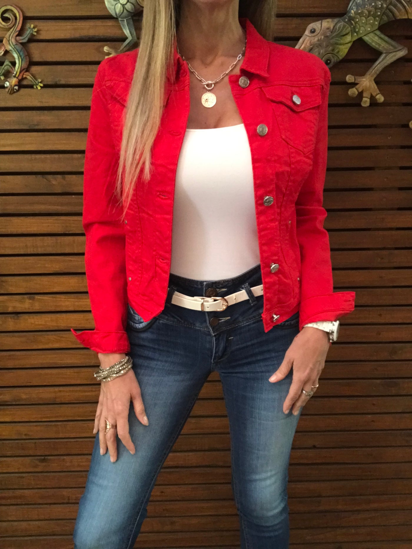 Chaqueta mezclilla Indómita Roja