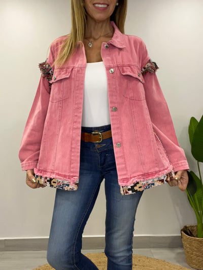 Chaqueta mezclilla Malú Fresa