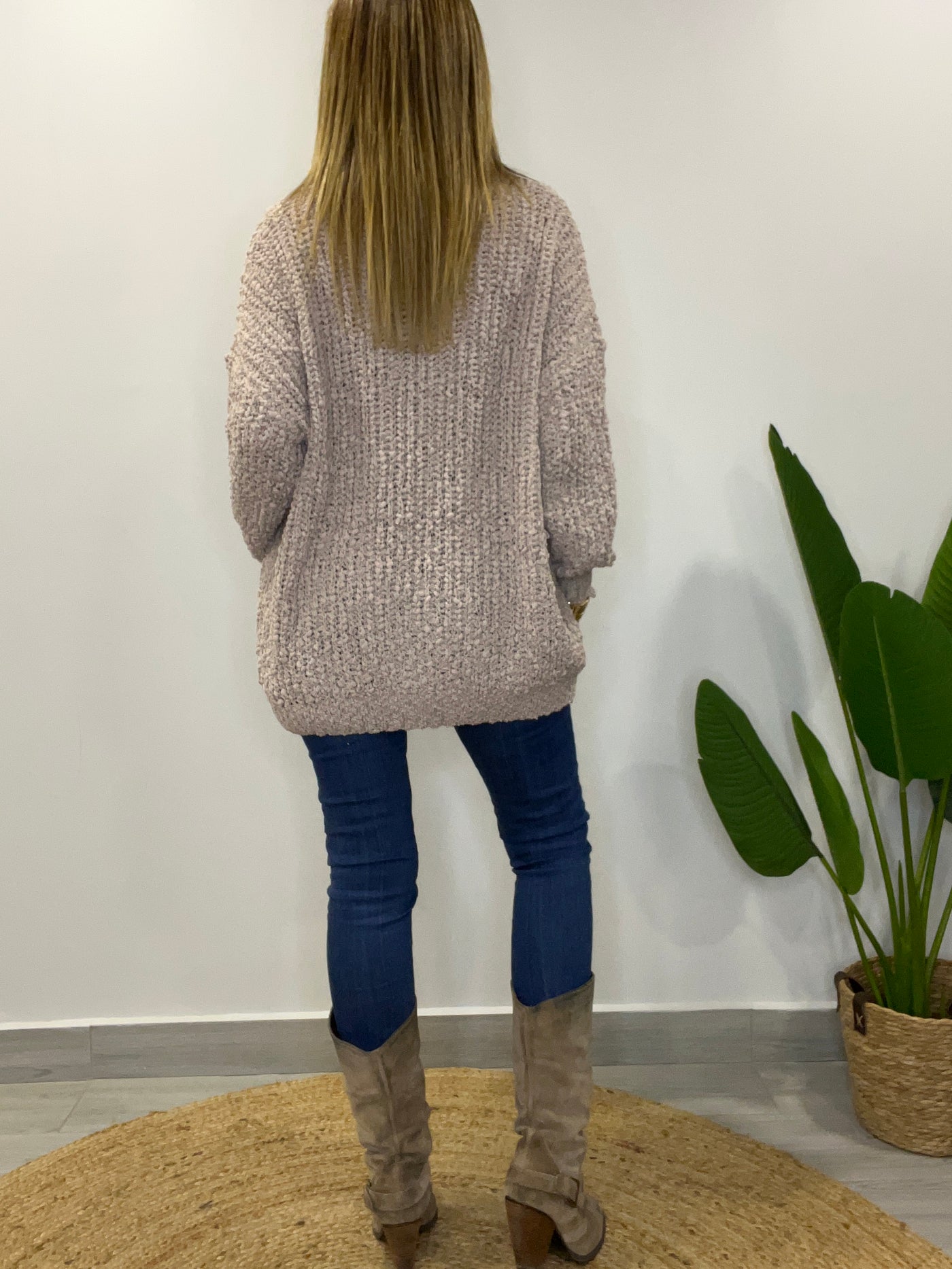Sweater Buclé Cuello Arena