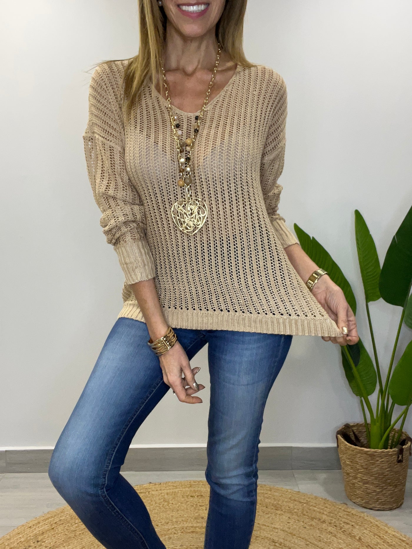 Sweater Hilo Silueta Camel