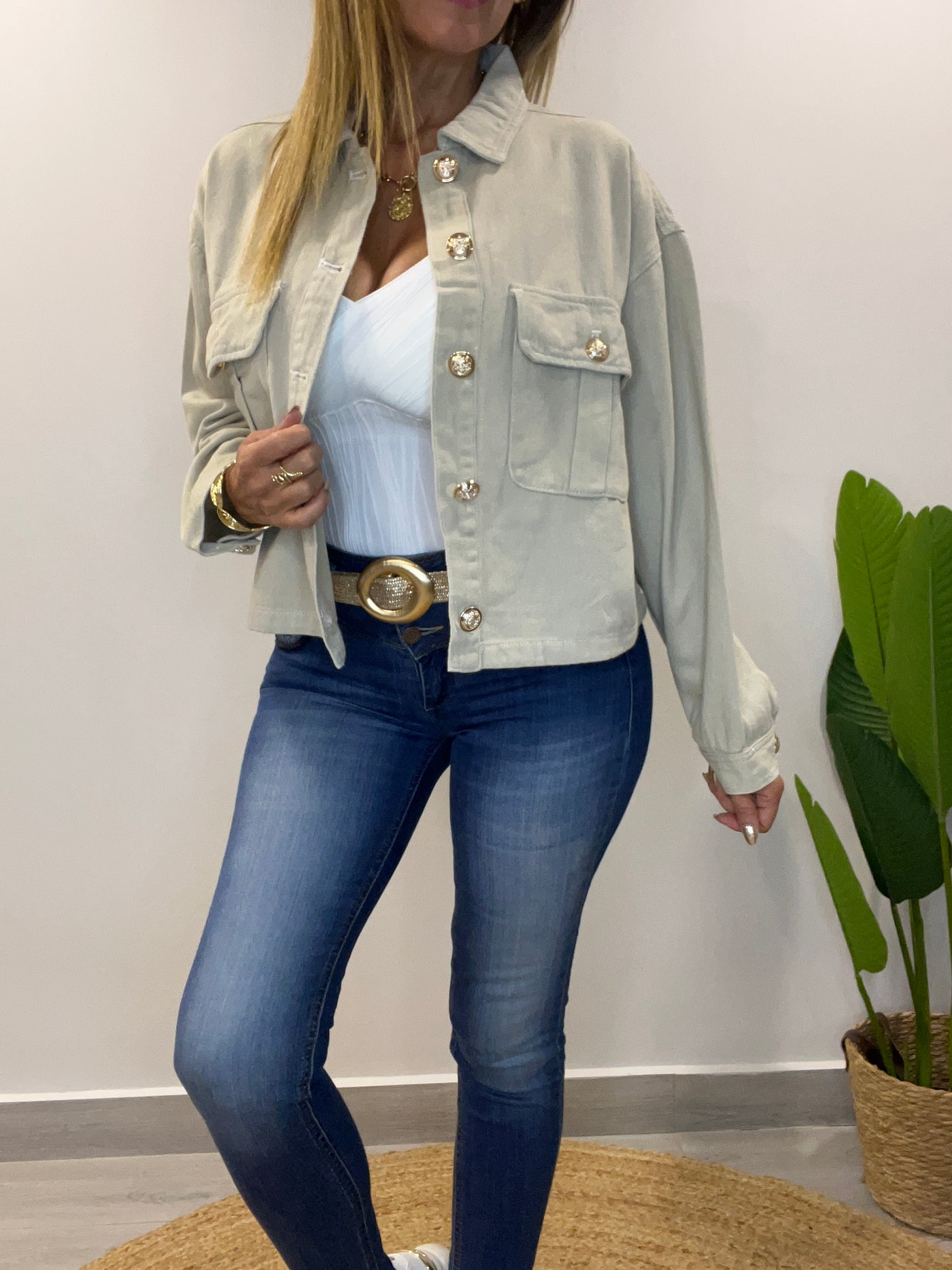 Chaqueta mezclilla Costa Caqui