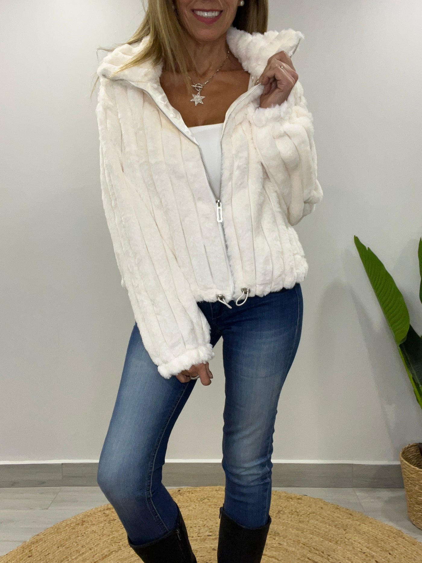 Chaqueta peluda Polonia Blanco Inv