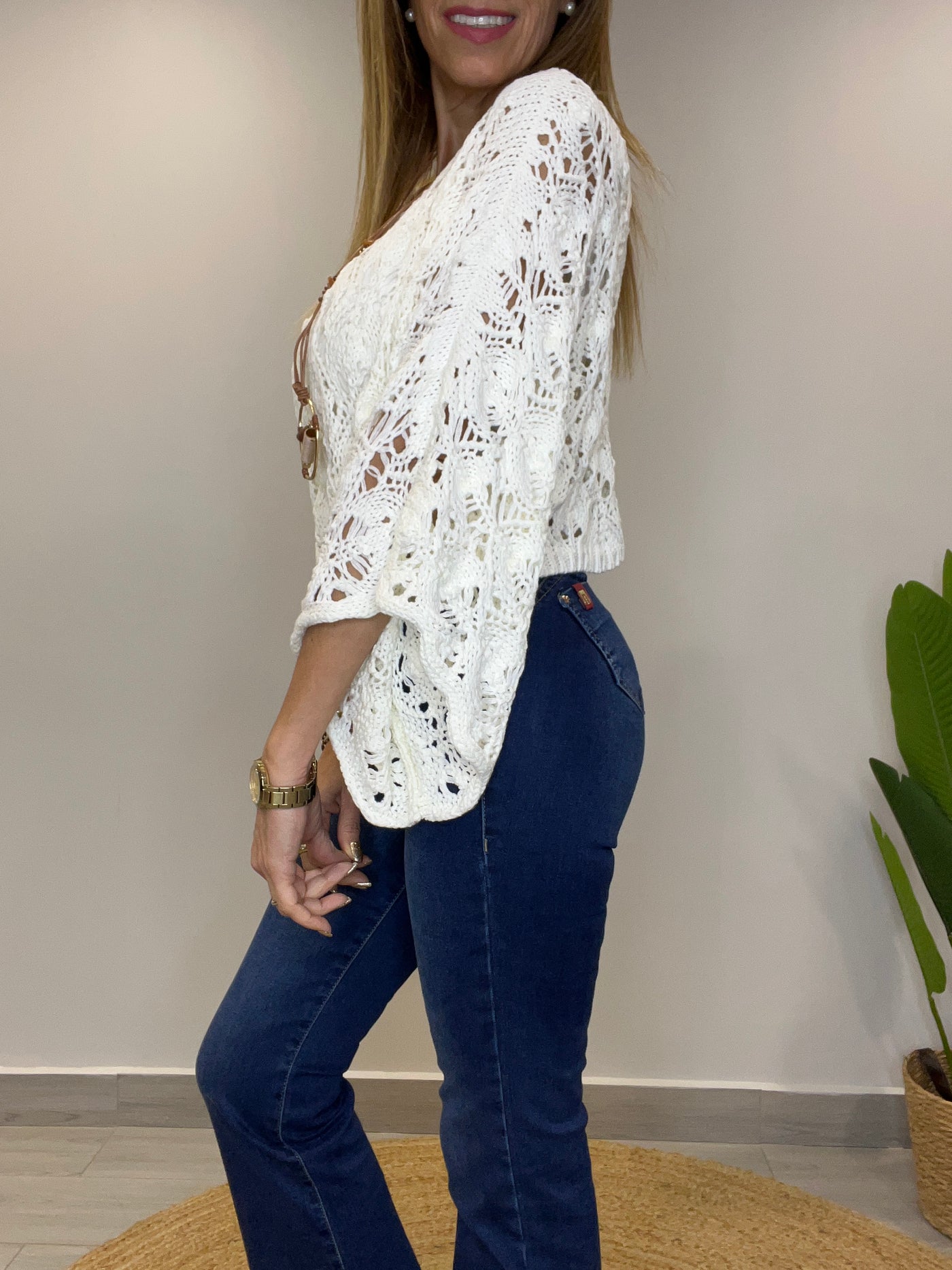 Sweater Mangas Crudo