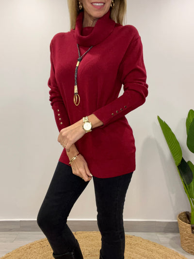 Sweater Delirio/Cuello cherry