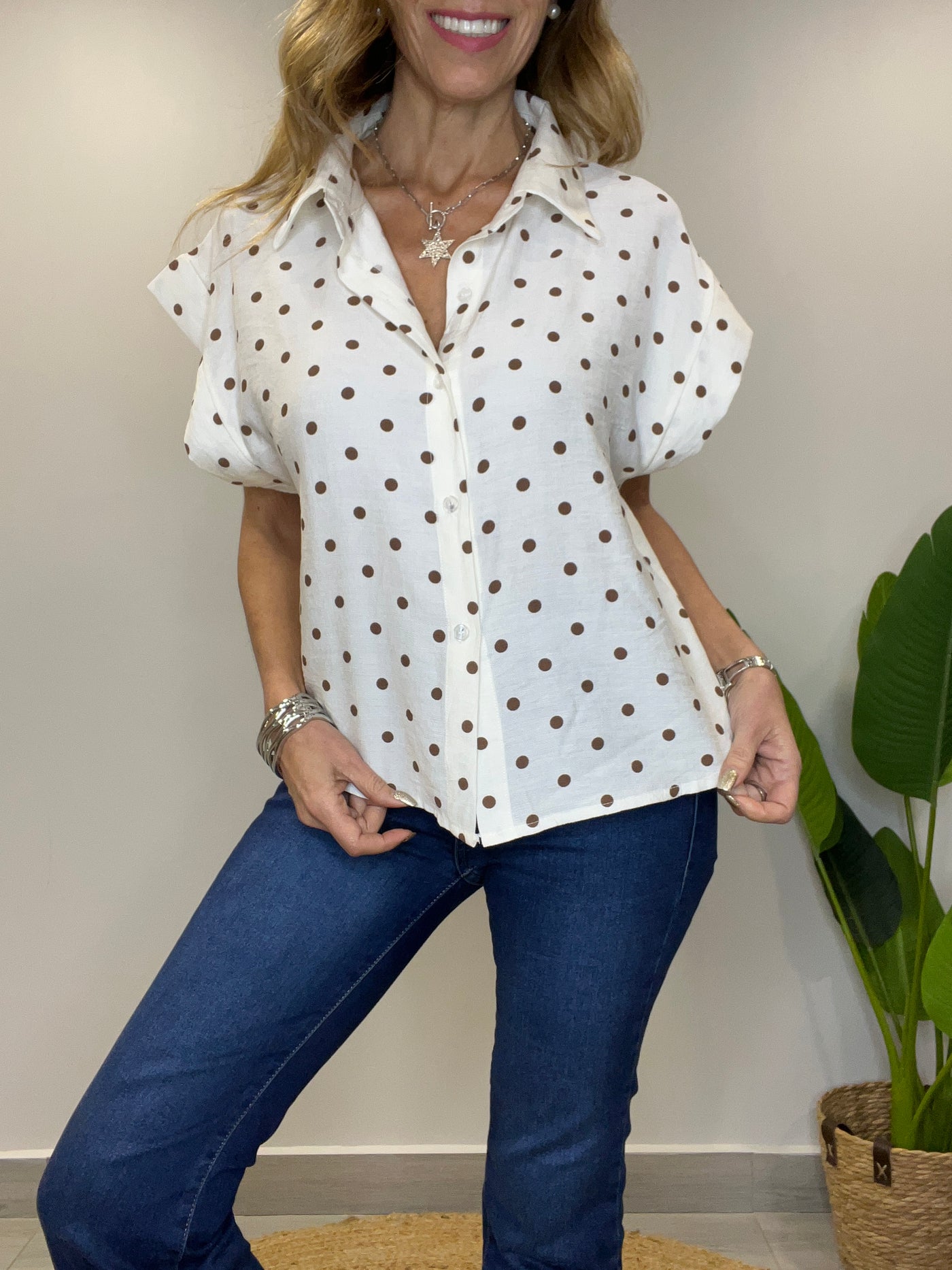 Blusa Lunares Negro