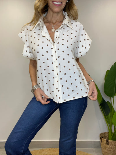 Blusa Lunares Negro