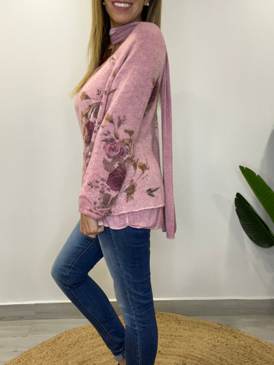 Sweater Italiano Florencia Rosa Pálido