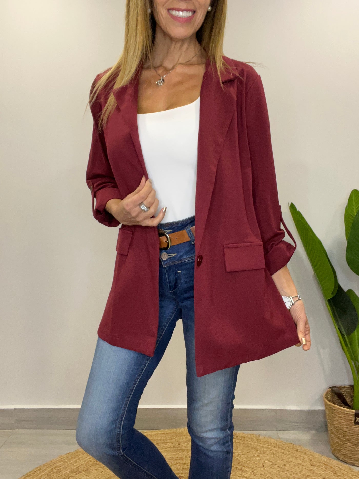 Blazer Elasticado Paris Vino
