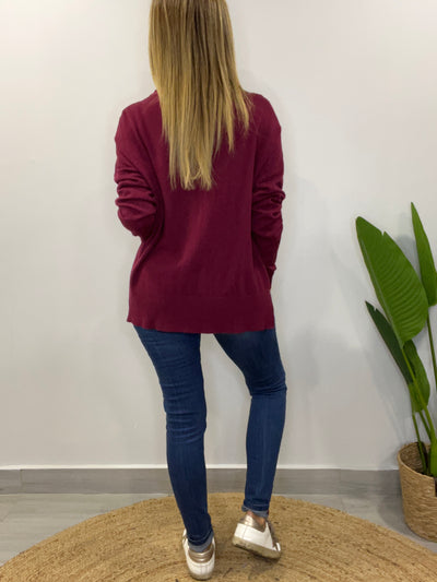 Sweater cuello Melany Vino