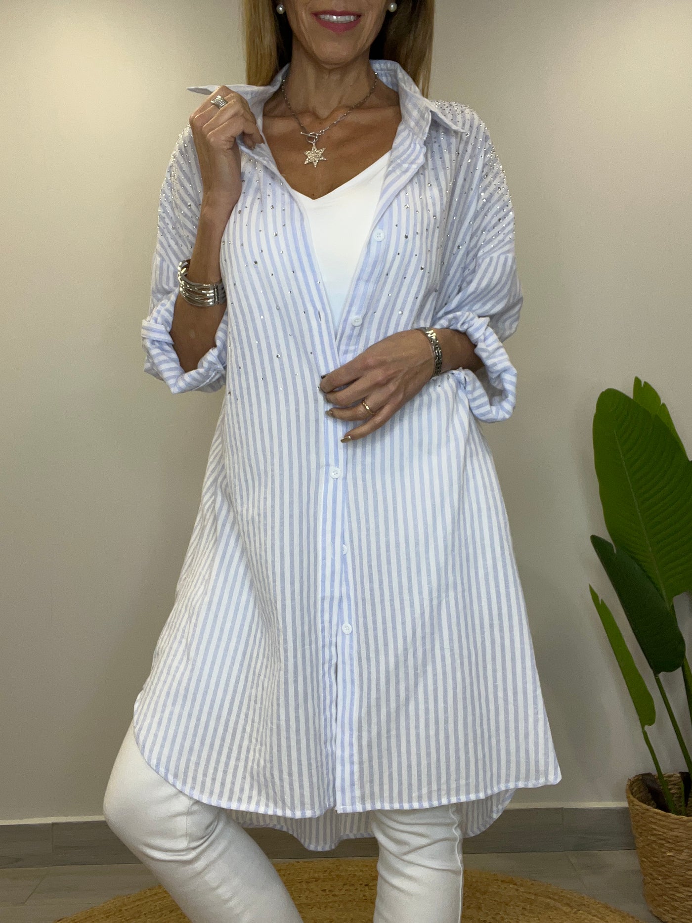 Camisola Rayas Celestes