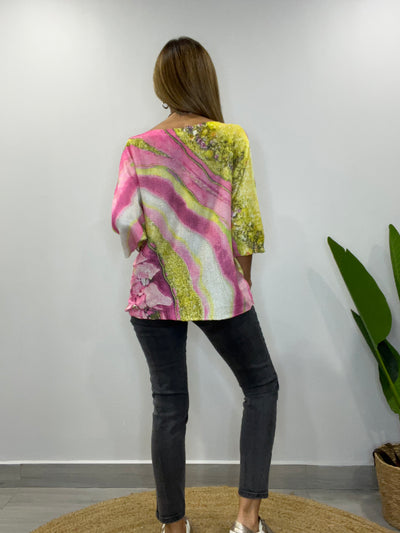 Polera Italiana Hilo Menorca fucsia