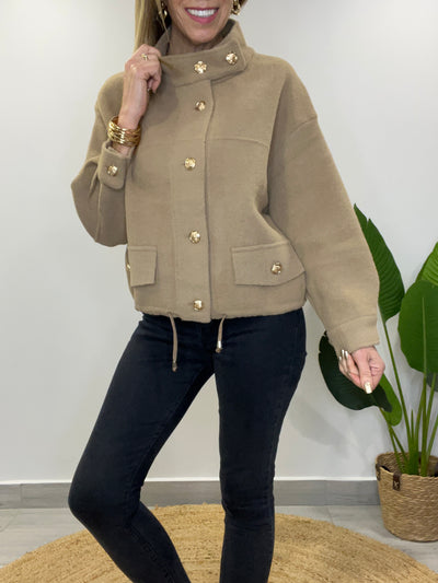 Abrigo corto Poly Camel