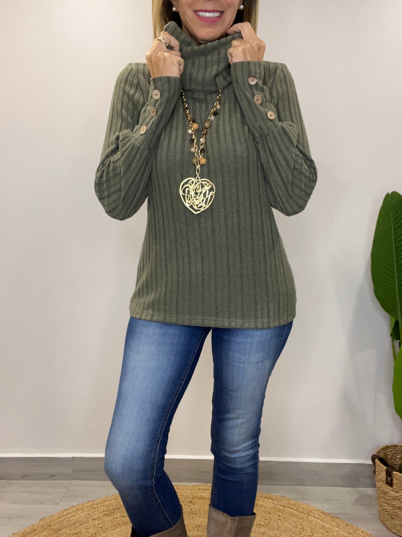 Sweater cuello Pola Verde
