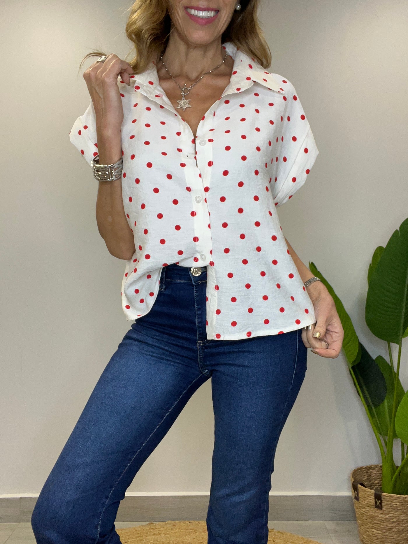 Blusa Lunares Rojo