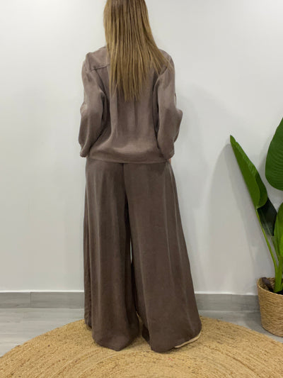 Conjunto Lino Kalu Taupe
