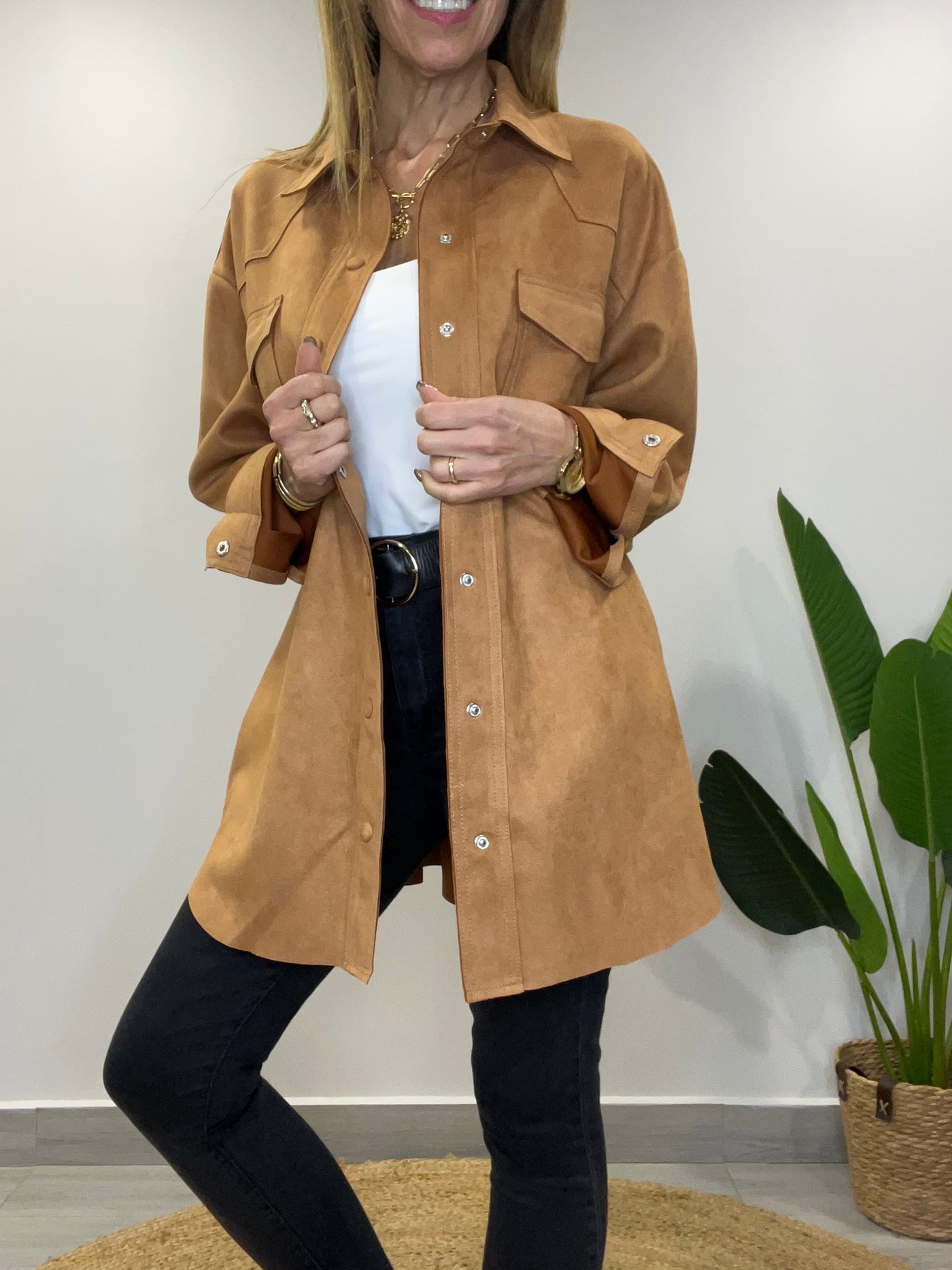 Sobrecamisa Gamuza Córdoba Camel (Oversize)
