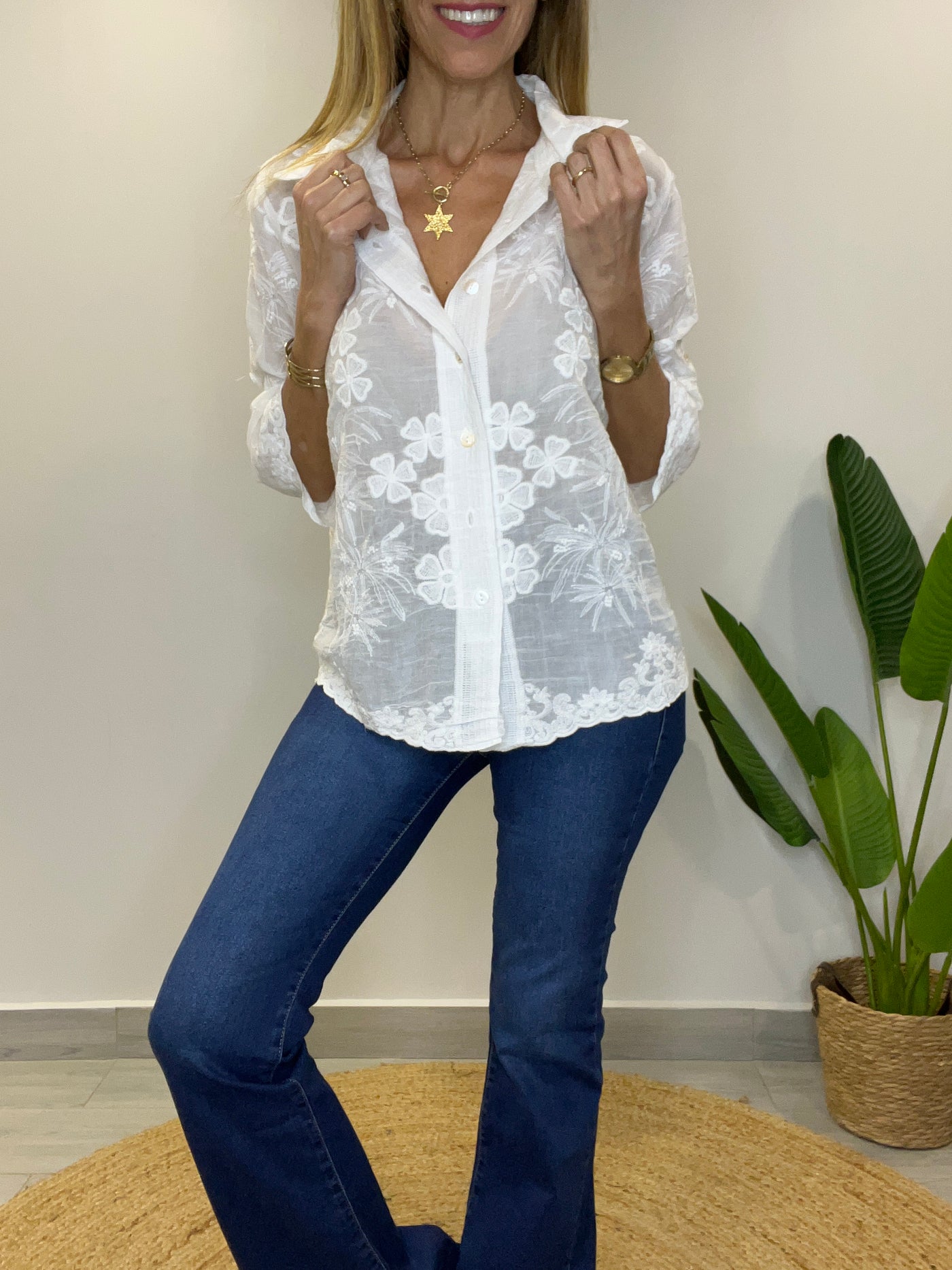 Blusa bordada Anette blanca