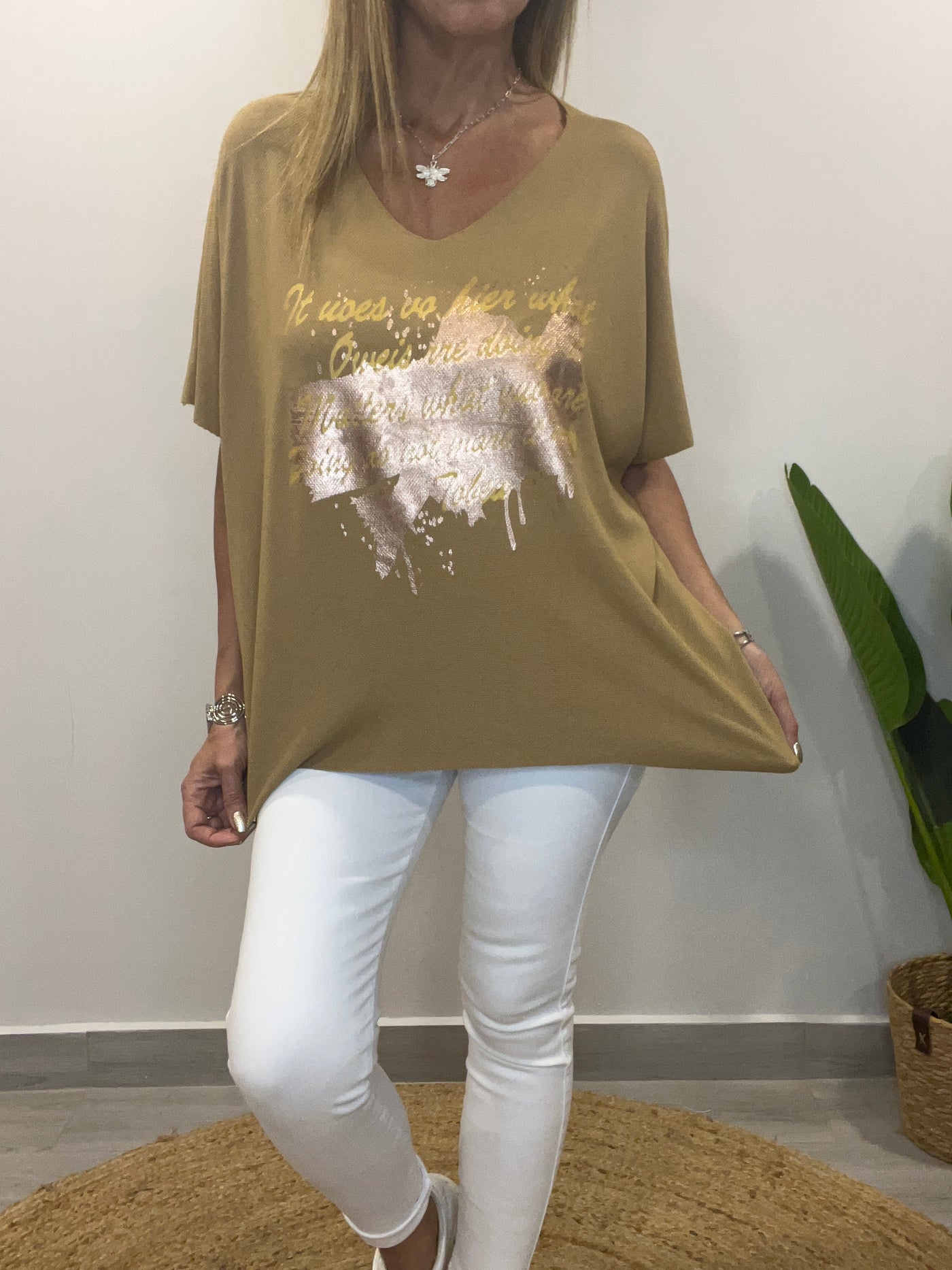 Polera Hilo Denver Camel