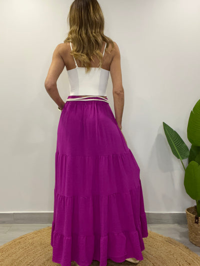 Falda Crep Venus magenta