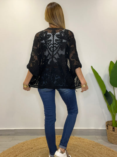 Tapado Macramé Brisa negro