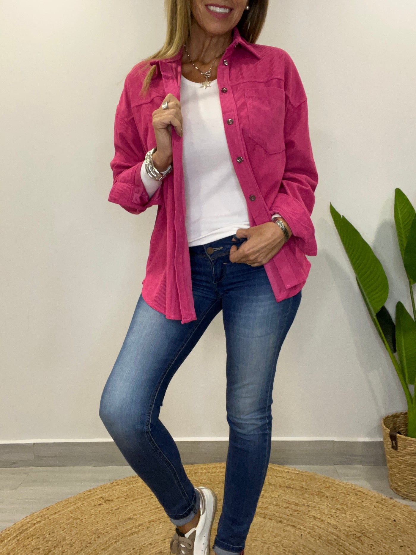 Camisa Cotelé Amanda Fucsia
