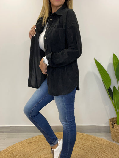 Camisa Cotelé Amanda Negra