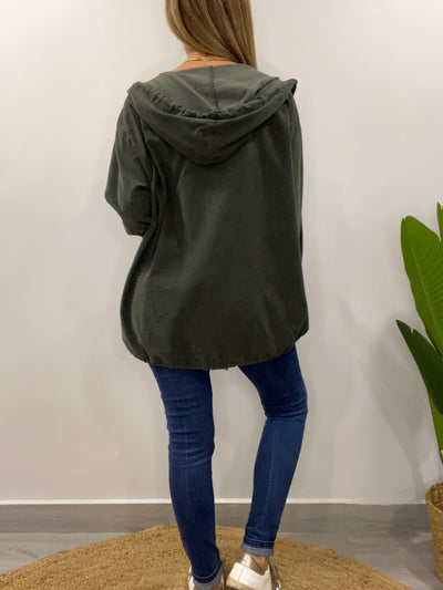 Cardigan Italiano Cotelina Verde