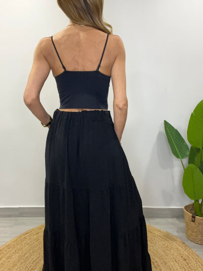 Peto lycra/encaje Anabel negro