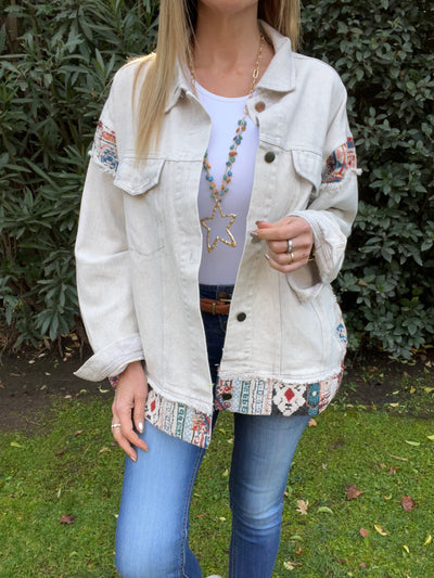 Chaqueta mezclilla Bohemia Tiza