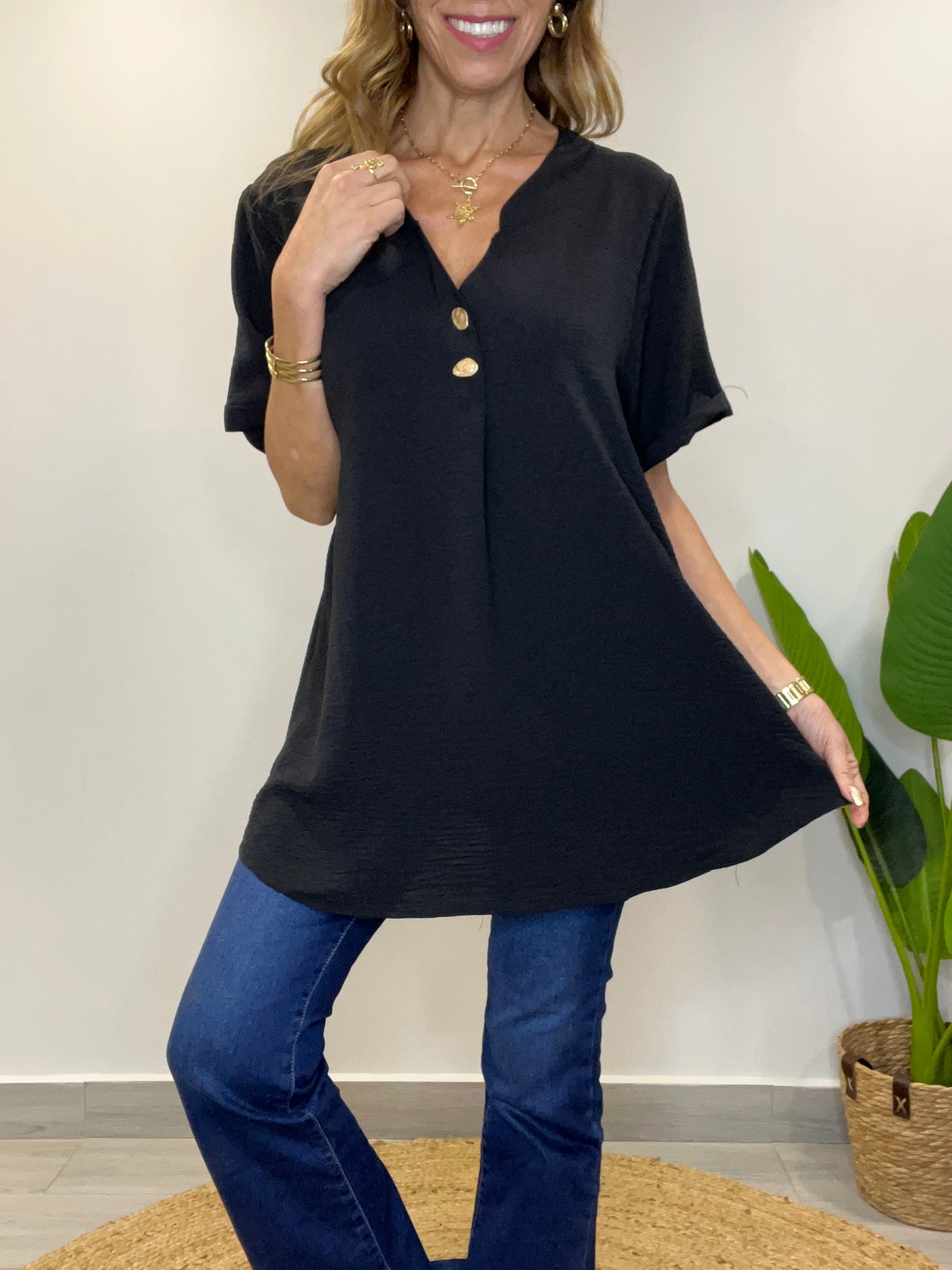 Blusa Crep Imperial Negro