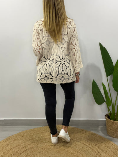 Tapado/Blazer Macramé Lía Beige