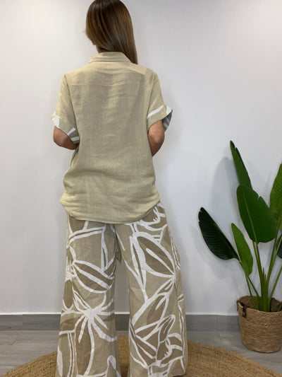 Conjunto Lino Italiano Nassau Beige