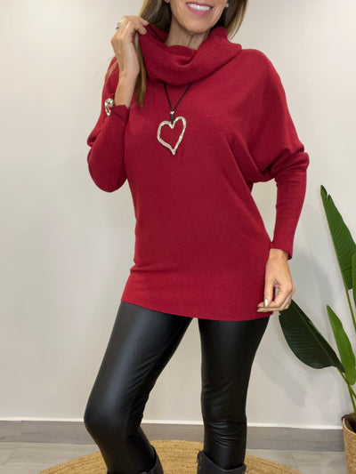 Sweater  Singapur/Cuello Cherry