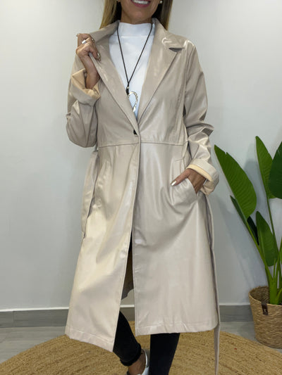 Trench Ecocuero Party Beige