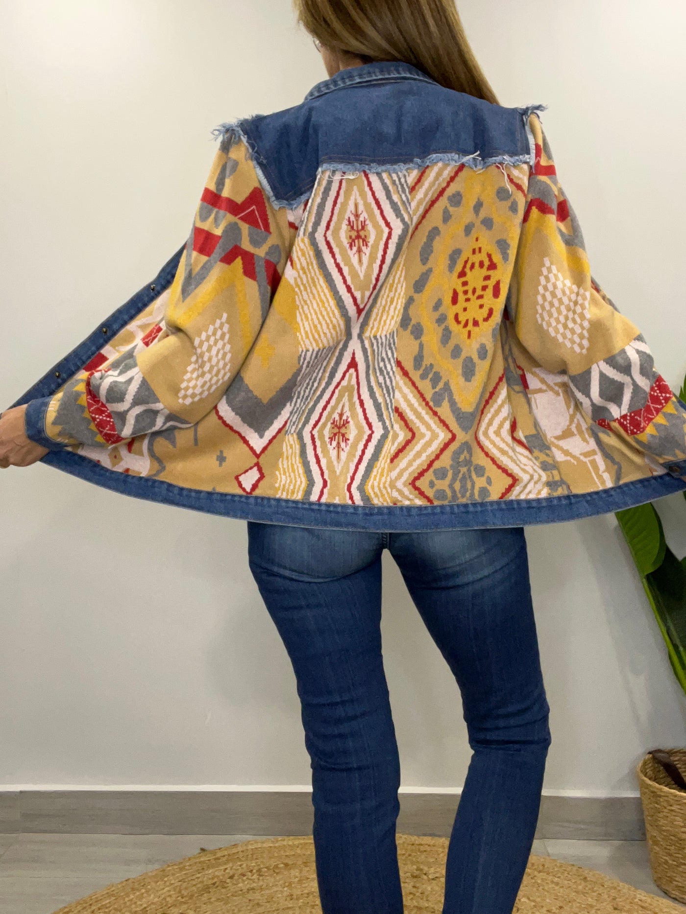 Chaqueta tejida Sinigual mostaza