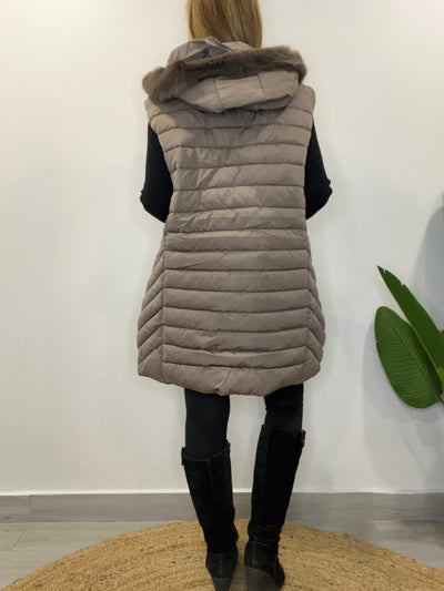 Maxi Parka Gorro desmontable Rusia Taupe