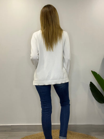 Sweater cuello medio Amalfi blanco
