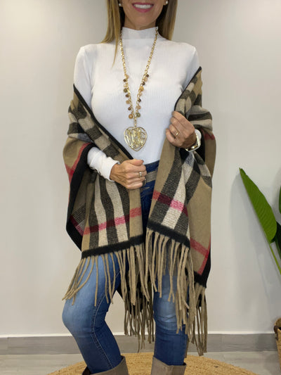 Ruana Escocia Beige